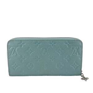 LOUIS VUITTON M12680 Azure Frost Zippy Wallet Monogram Empreinte Long Blue